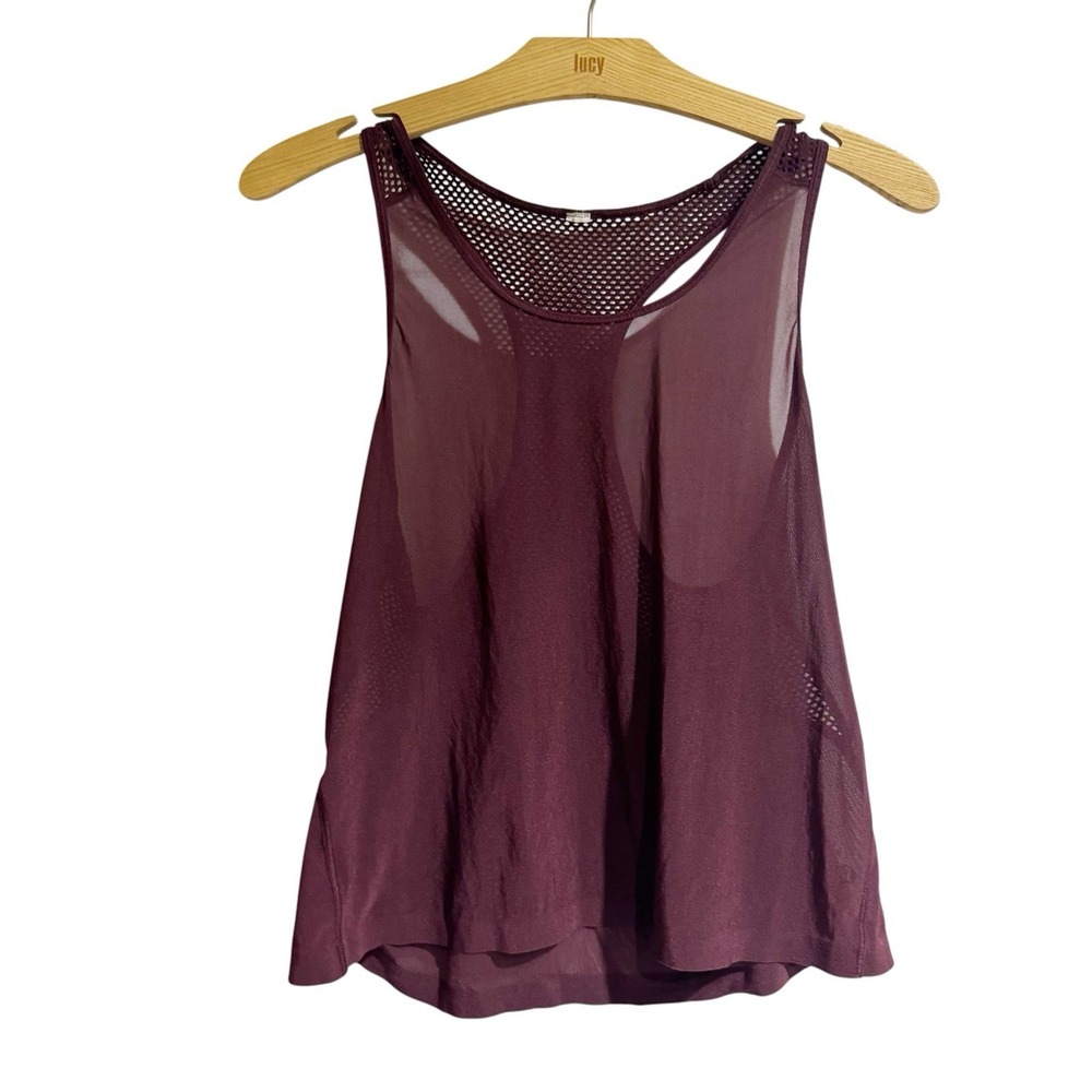 Lululemon Women Size‎ 2 Burgundy Mesh Racer Back Tank